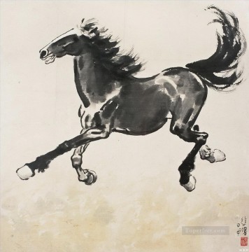 horse cats Painting - Xu Beihong running horse traditional China